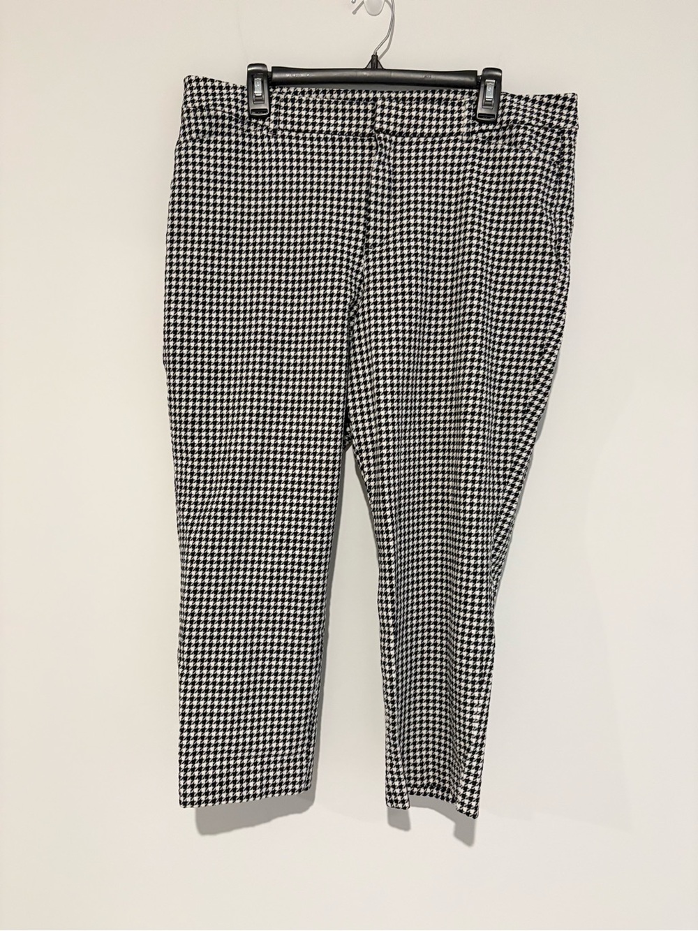 Old Navy Pixie High Rise Ankle Pants Houndstooth black white size 16 Petite